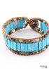 Boho Bracelet, RH Leather Wrap Bracelet, Pink Blue Lotus
